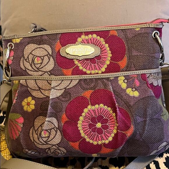 Spartina 449 Floral Crossbody Bag - Pink and Yellow - Picture 11 of 11